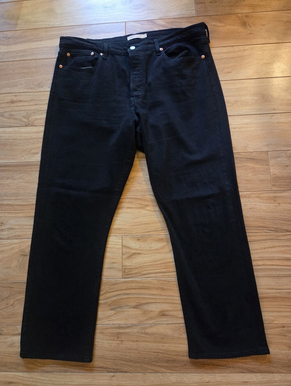 Women's Levi's Premium Wedgie Straight Black Jeans Sz 34 Button Fly